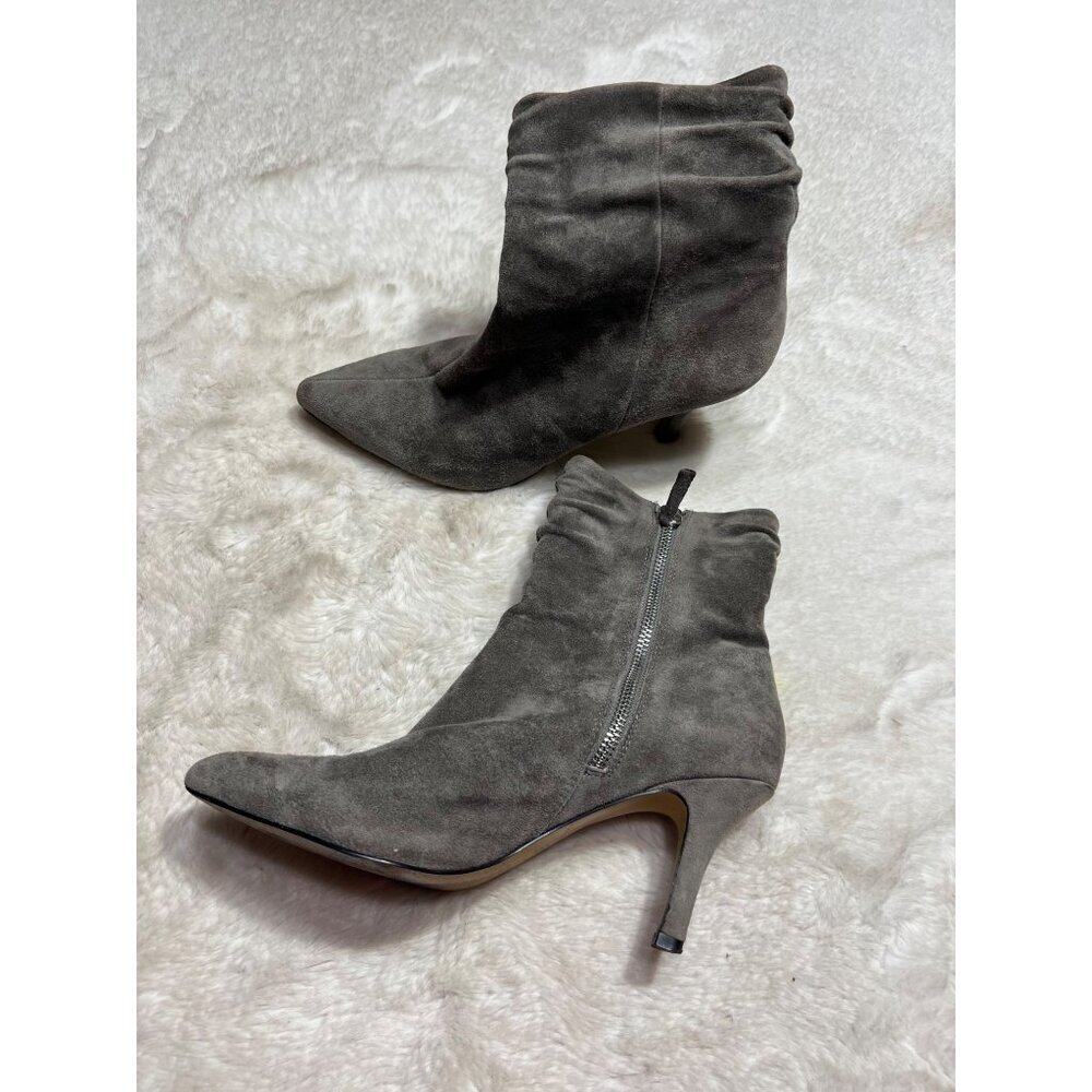 Bella Vita gray suede ruched pointed boot women size 7 M